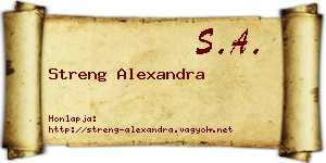 Streng Alexandra névjegykártya